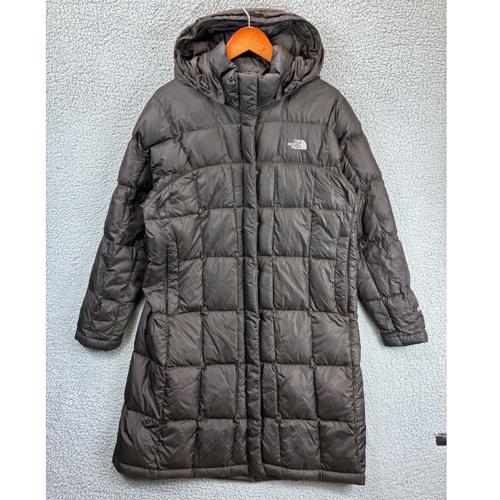The North Face Metropolis Puffer Parka Coat Womens XL Brown 600 Down Quilted